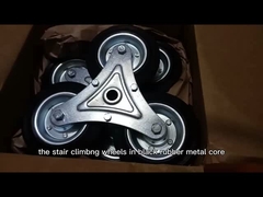 160MM Black Rubber Triangle Stair Climbing Trolley Dolly Hand Truck Caster