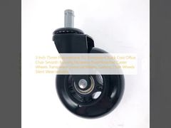 3 Inch 75mm Polyurethane PU Transparent Black Cool Office Chair Smooth Running Noiseless FloorProtected Caster Wheels Transparent Universal Wheels Gaming Chair Wheels Silent Wear-resistant