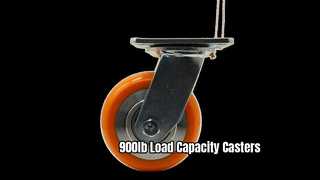 Heavy Duty PU Casters 900lb Load Capacity