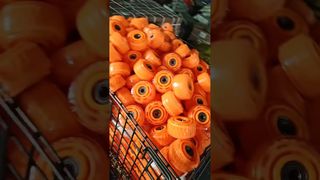 Heavy transparent cast PU wheels.